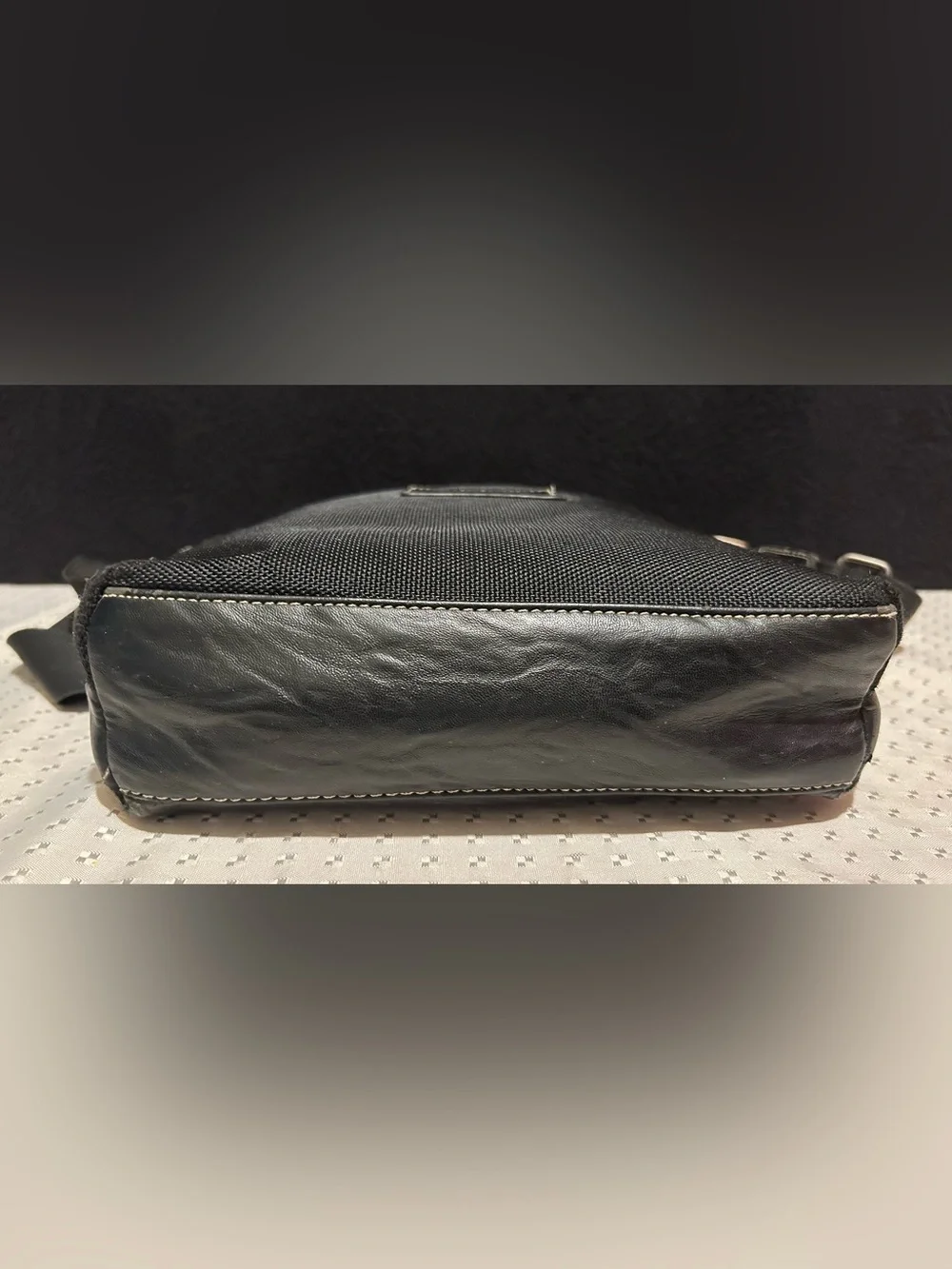 Vintage Boy London Black Leather Messenger Bag Shoulder Bag Satchel Crossbody